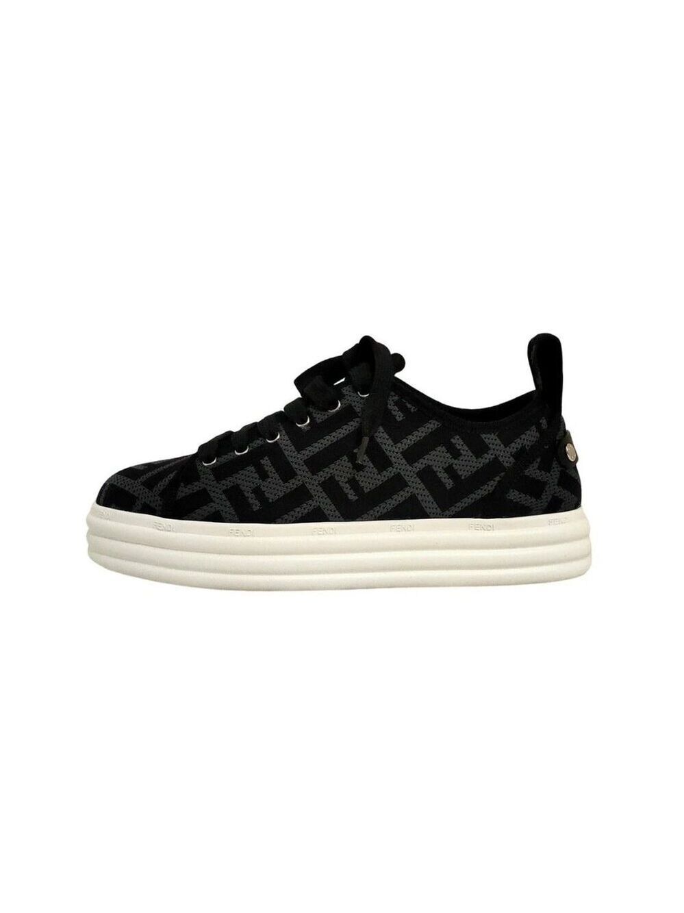FENDI -Black Gray Polyamide Elastane Women's Sneakers 529-051325